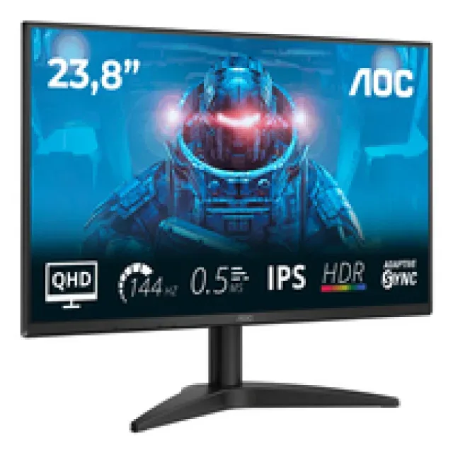 AOC Basic-line Q24B36X - B3 Series - LED monitor - 24" (23.8" viewable) - 2560 x 1440 QHD @ 144 Hz - IPS - 300 cd/m² - 1300:1 - HDR10 - 0.5 ms - HDMI, DisplayPort - black