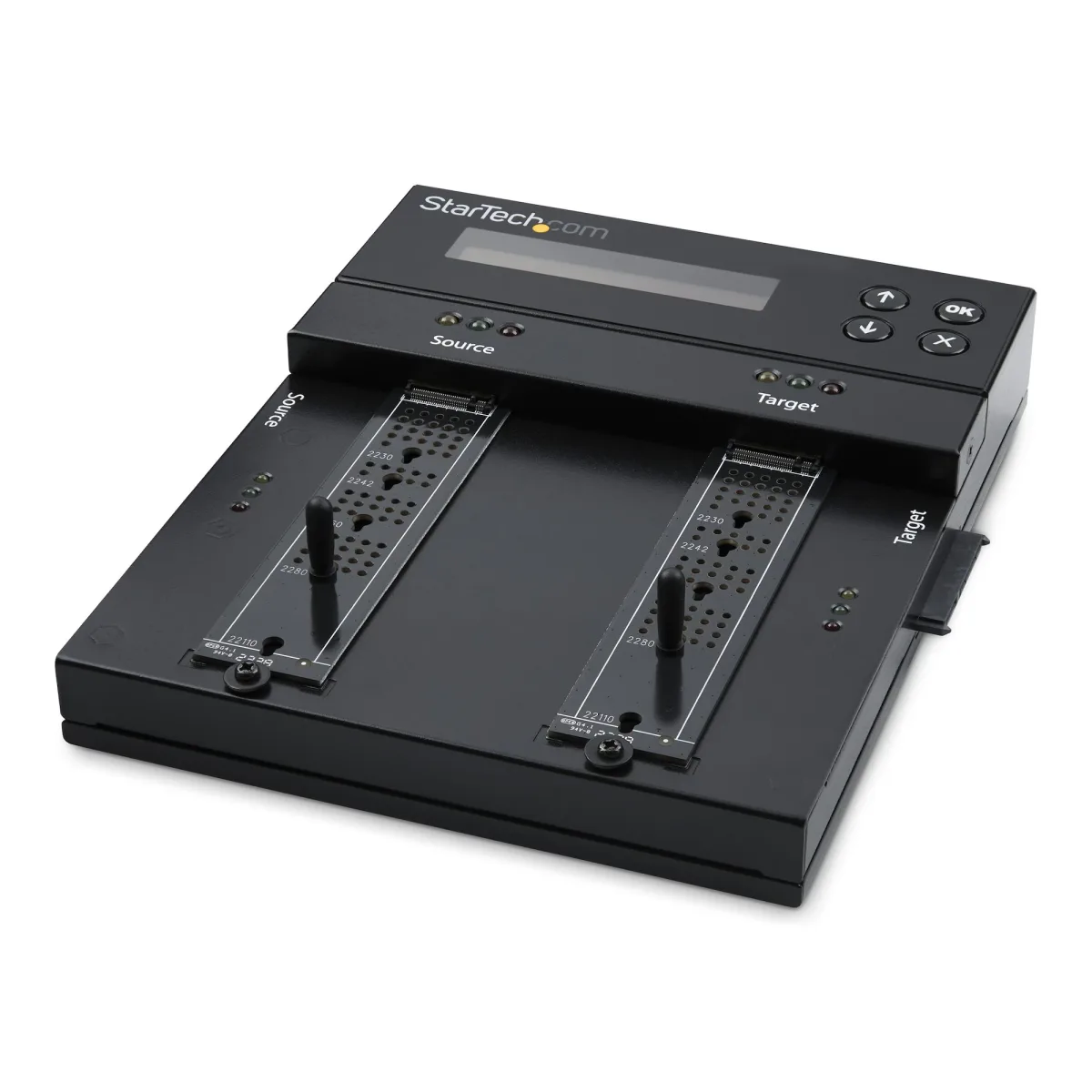StarTech Standalone M.2 SATA & M.2 NVMe Duplicator and Eraser, HDD/SSD Cloner & Wiper for M.2 PCIe AHCI/NVMe, M.2 SATA, 2.5/3.5" SATA Drives, External Hard Drive Eraser/Duplicator, TAA - Drive Sanitizer/Copier - Solid state / hard drive duplicator/eraser - 4 bays (SATA-600 / PCI Express (NVMe)) - TAA Compliant