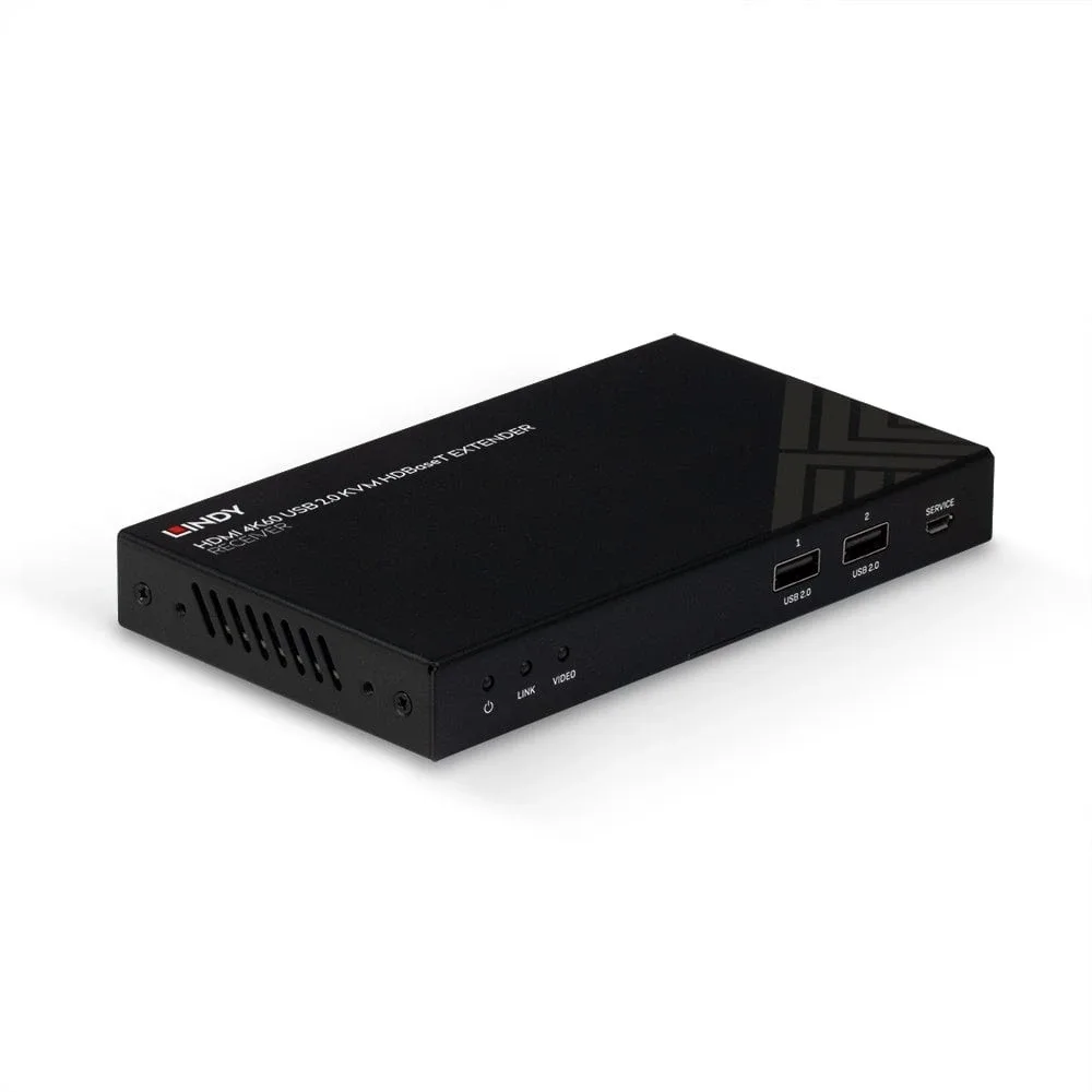 Lindy 38389 150M CAT.6 HDMI 4K60 IR RS-232 Audio Hdbaset KVM Extender Recei