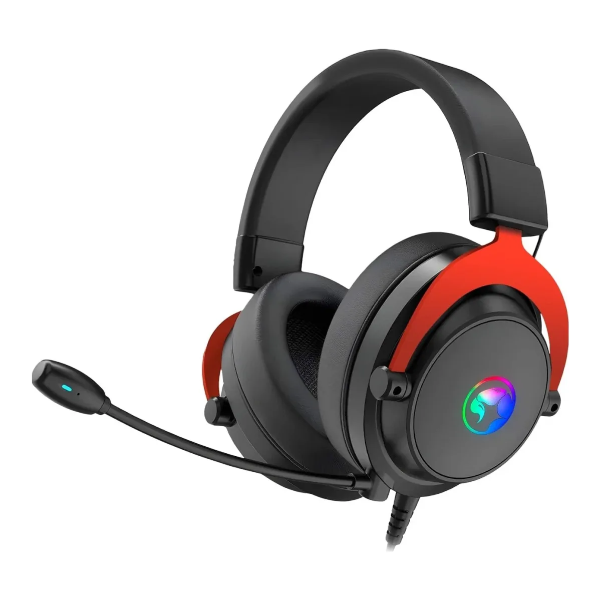 Marvo Scorpion HG9067 Tactic 70 USB 2.0 7.1 Virtual Surround Sound Gaming RGB Headset (Black)