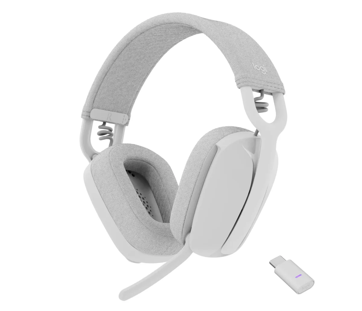 Logitech Zone Vibe Wireless - Headset - full size - Bluetooth - wireless - USB-C via Bluetooth adapter - off-white - Certified for Microsoft Teams