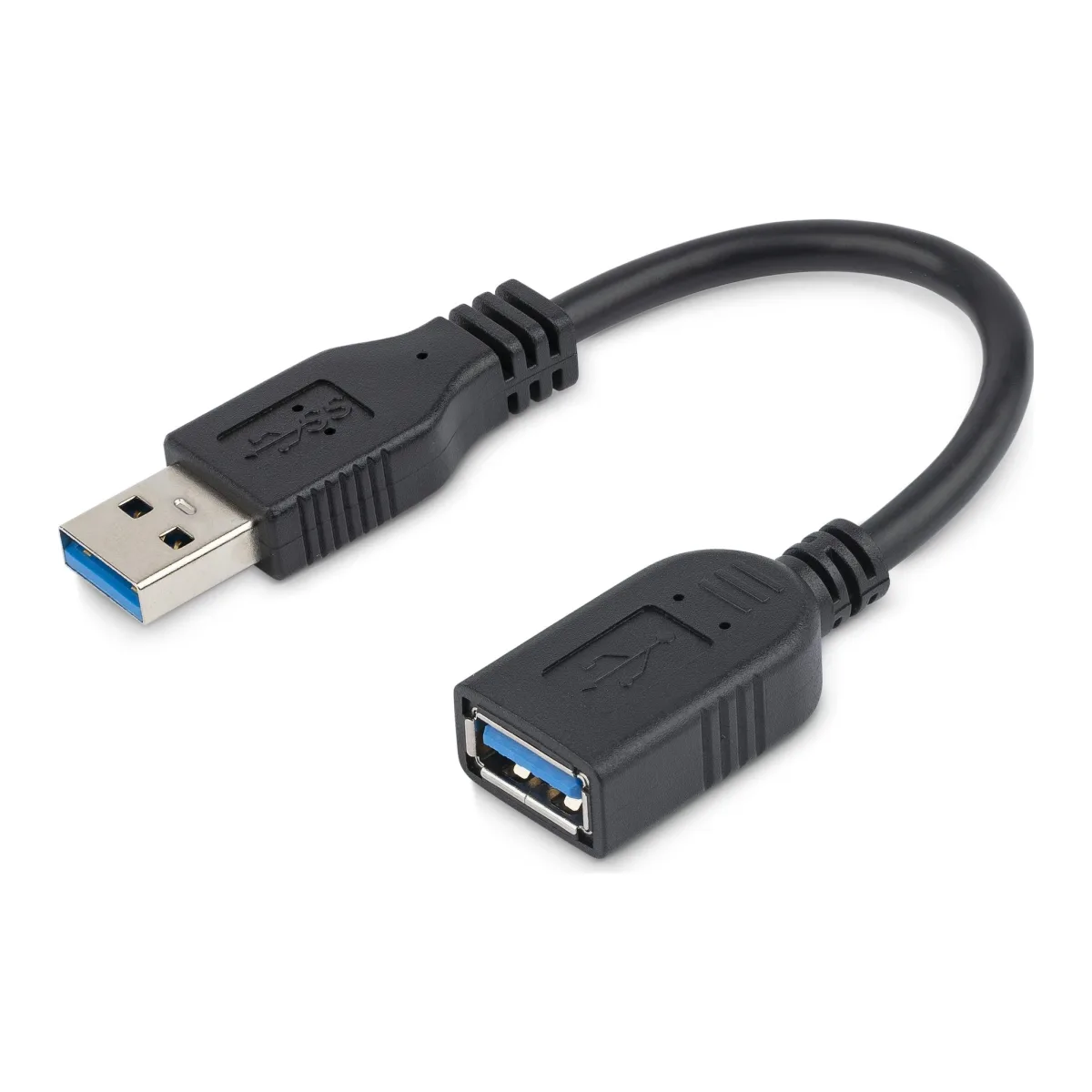 StarTech 6in Short USB 3.0 Extension Adapter Cable (USB-A Male to USB-A Female) - USB 3.1 Gen 1 (5Gbps) Port Saver Cable - Black (USB3EXT6INBK) - USB extension cable - USB Type A (F) to USB Type A (M) - USB 3.0 - 15.2 cm - molded - black - for P/N: 35FCREADBU3, HB30A4AIB, HB30C4AIB, HB31C4AB, SU2DUPERA11, USB3SAA3MBK
