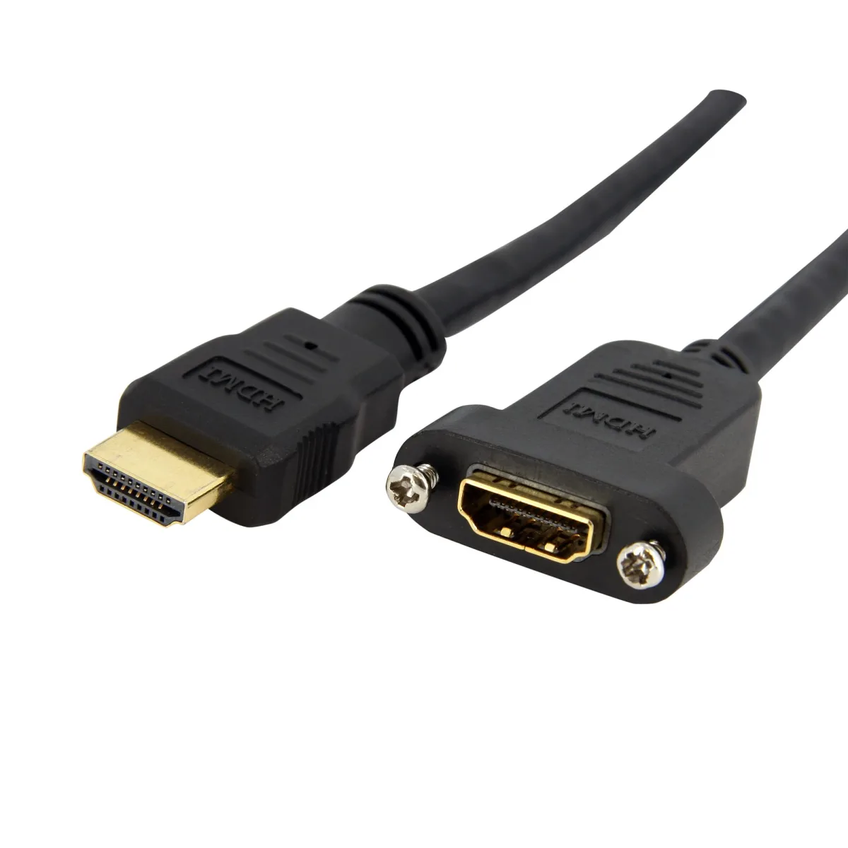 Startech 3ft HDMI Female to Male Adapter, 4K High Speed Panel Mount HDMI Cable, 4K 30Hz UHD HDMI, 10.2 Gbps Bandwdith, 4K HDMI 1.4 Video, HDCP 1.4, HDMI Female to HDMI Male Cable - HDMI Panel Mount Connector - HDMI cable - HDMI female to HDMI male - 91 cm - black - molded
