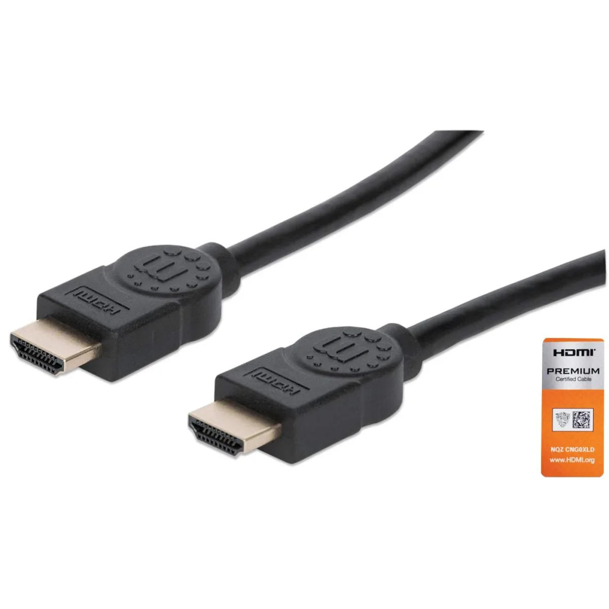 Manhattan 355346 HDMI Cable 4K/60HZ 1.8M Certifd -With Ethernet Male/Male Black