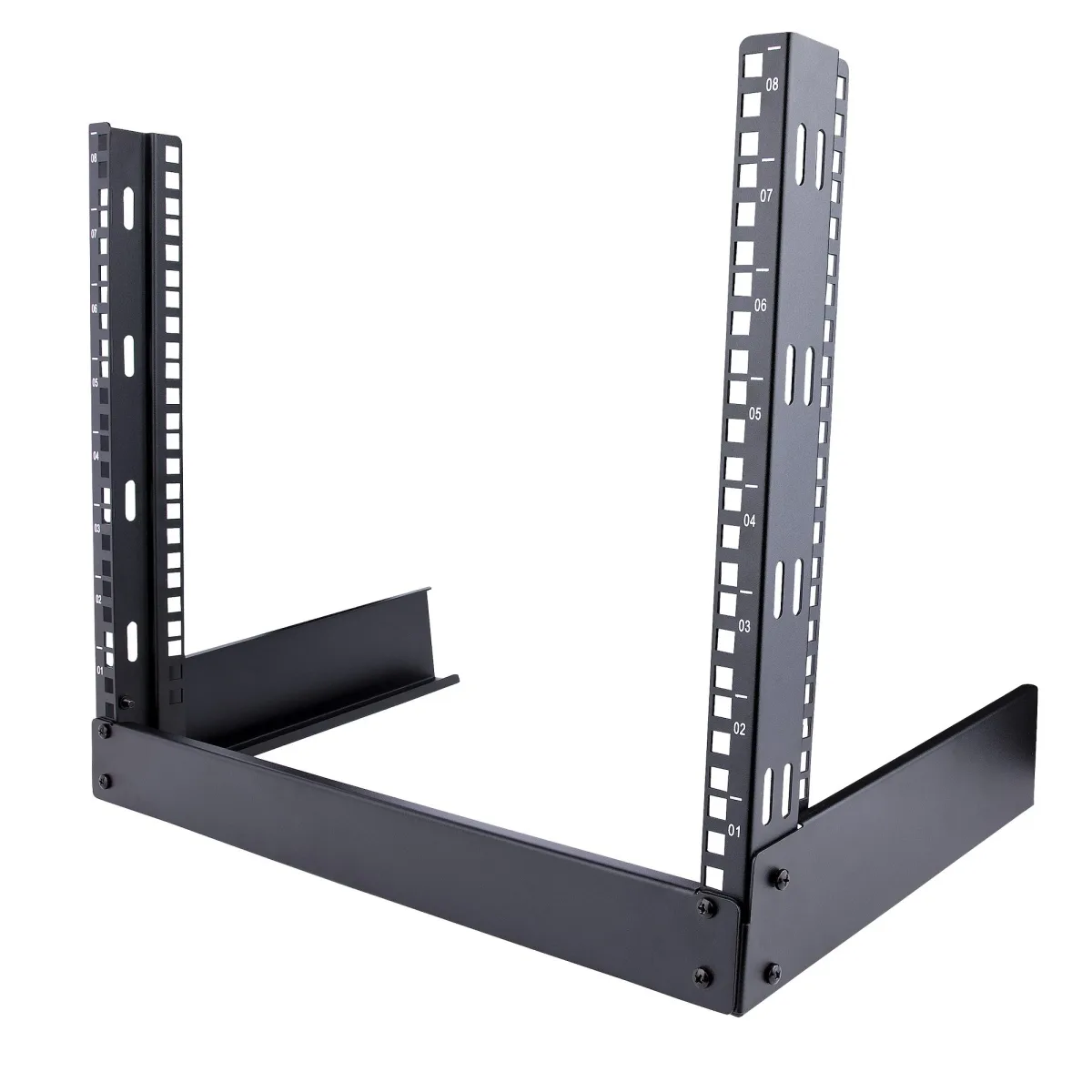 Startech 8U Open Frame Network Rack - 19" 2 Post Free Standing Desktop Rack for Computer, AV, Media, IT, Data & Server Room Equipment (RK8OD)