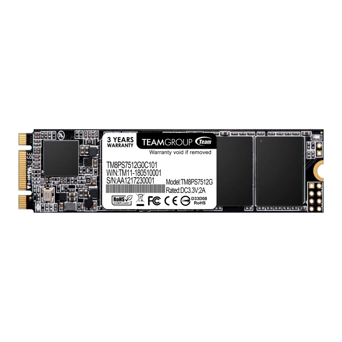 Team MS30 (TM8PS7512G0C101) 512GB, M.2 Sata Interface,Read 550MB/s, Write 480MB/s, 3 Year Warranty