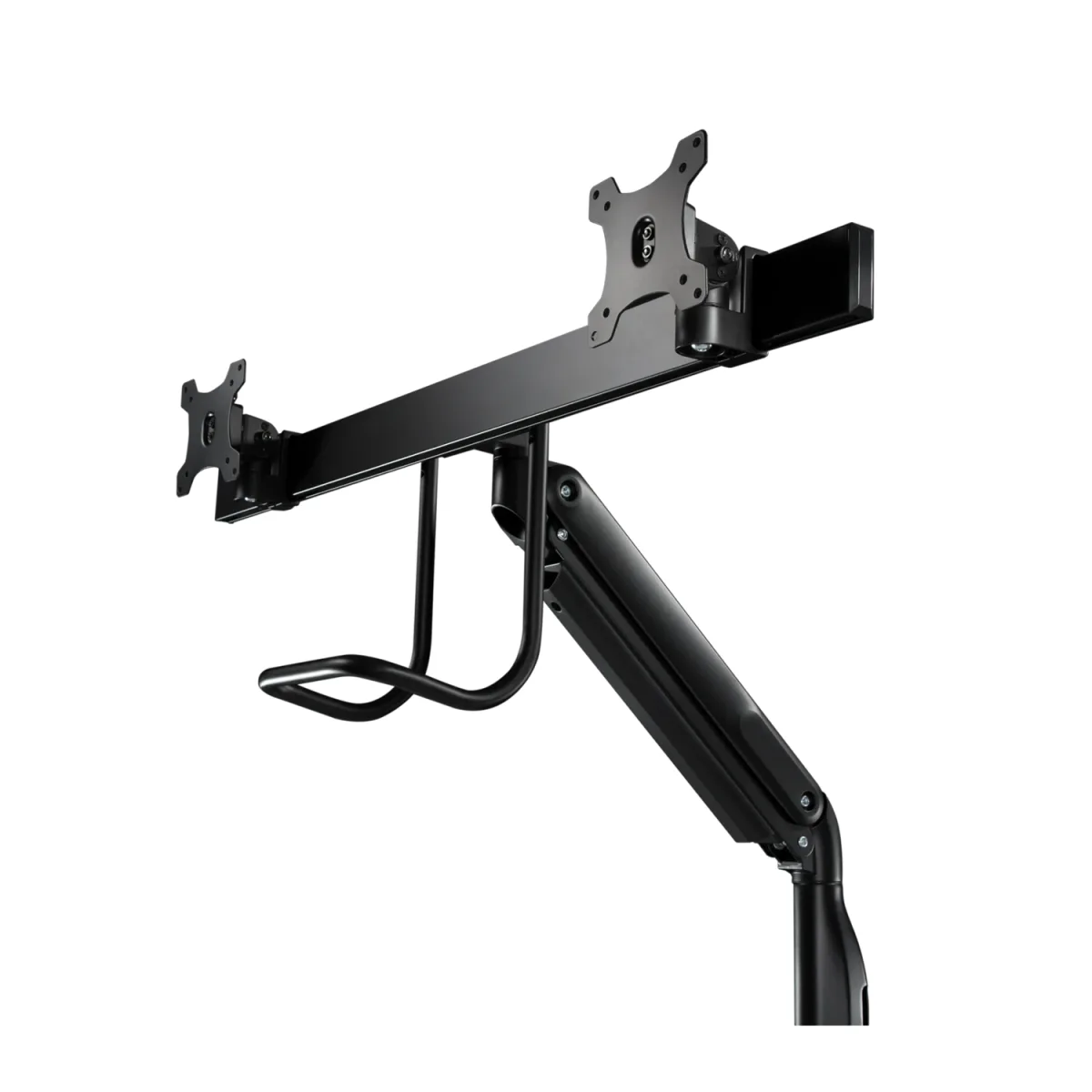 DUAL MONITOR GAS SPRING MOUNT ERGO CROSSBAR HANDLE FULL MOTION