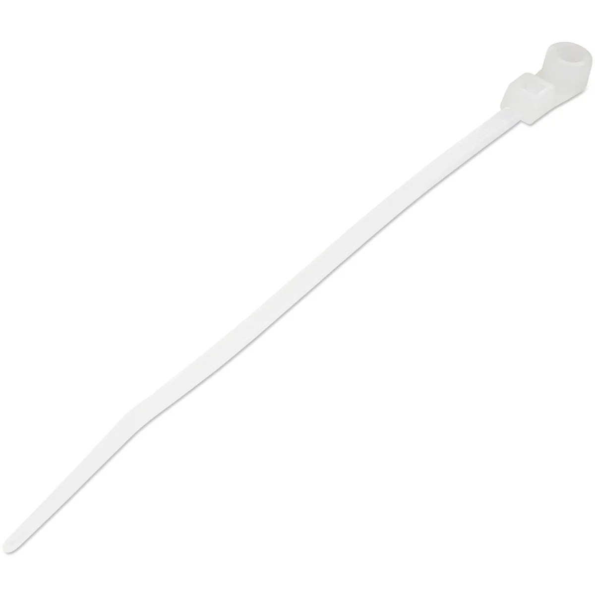 Startech 10cm(4") Cable Ties with Mounting Hole, 2mm(1/16") wide, 24mm(7/8") Bundle Dia. 8kg(18lb) Tensile Strength, Nylon 66 Self Locking Ties with Screw Hole, UL Listed, 100 Pack - UL94 V-2 Rated - TAA (CBMZTS10N4)