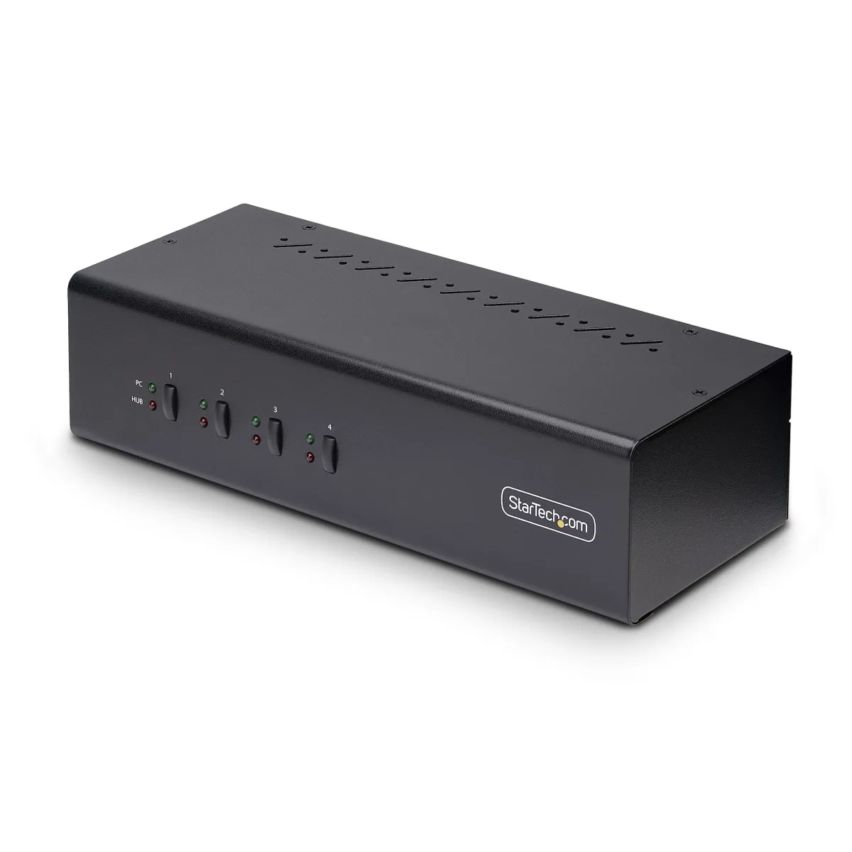 Startech 4-Port Dual-Monitor DisplayPort KVM Switch, 4K 60Hz, 2x USB 5Gbps Hub Ports, 2x USB 2.0 HID Ports, Hotkey and Push-Button Switching, TAA Compliant - 3.5mm Audio, HDCP (P4DD46A2-KVM-SWITCH)