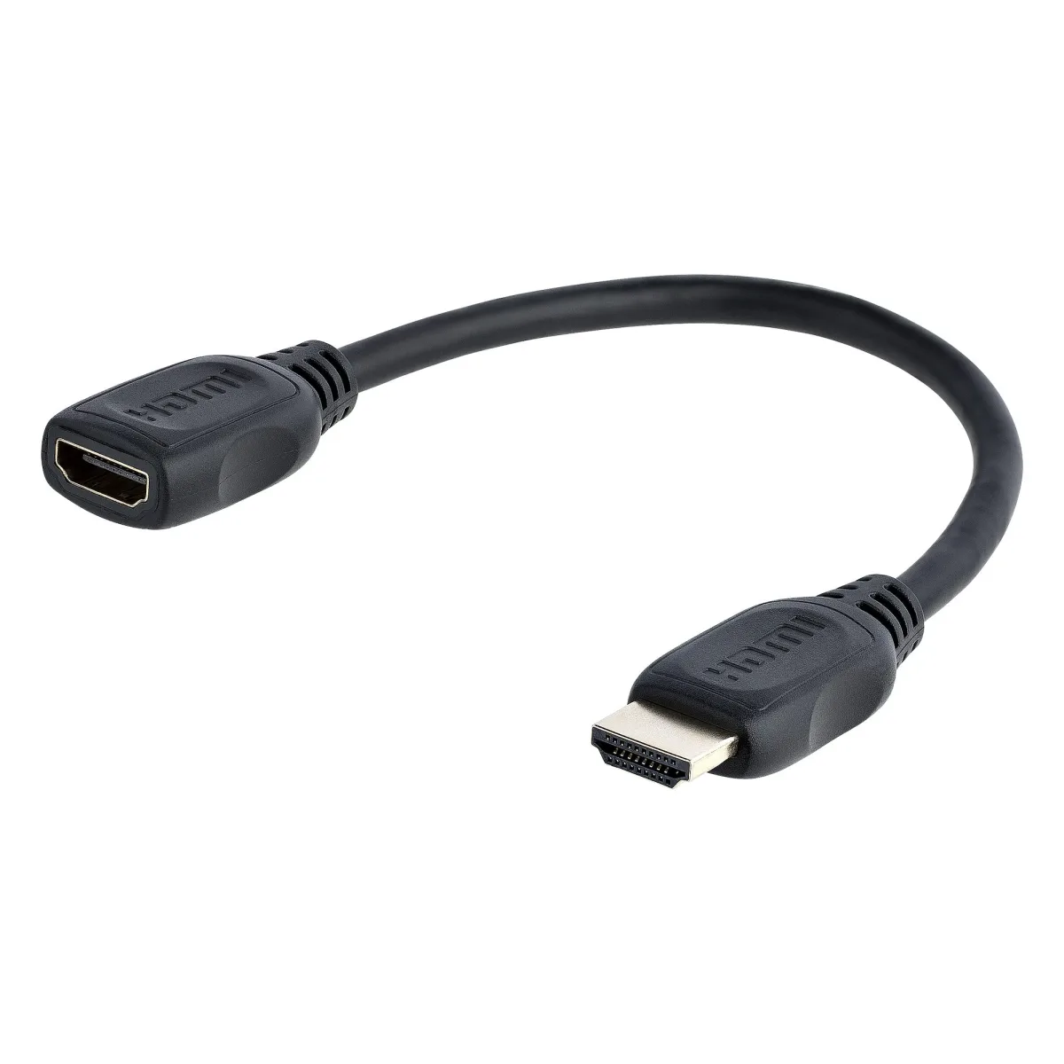Startech 6 in HDMI Extension Cable, Short HDMI Cable Male to Female, 4K HDMI Cable Extender, 4K 30Hz UHD HDMI Port Saver M/F, High Speed HDMI 1.4, 10.2Gbps Bandwidth, 30AWG, Black - HDMI Dongle Extender - Ultra High Speed - HDMI extension cable - HDMI male to HDMI female - 15.2 cm - black - 4K UHD support
