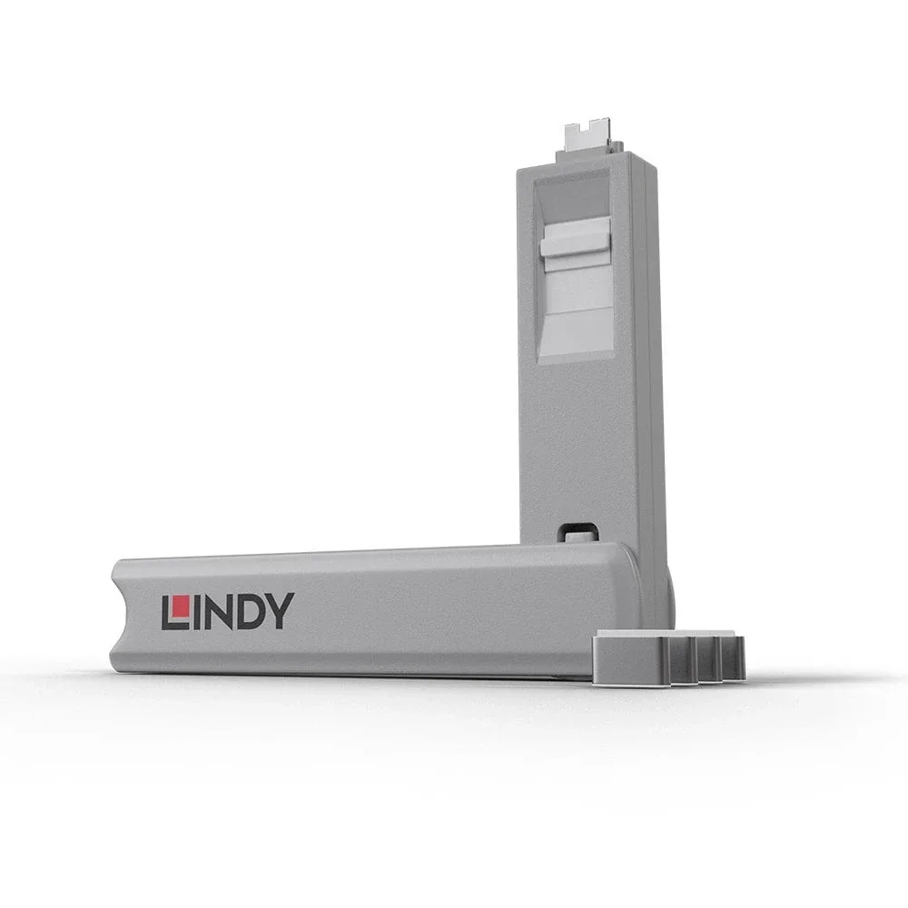 Lindy 40427 USB Type C Port Blocker Key-pack of 4 Blockers White