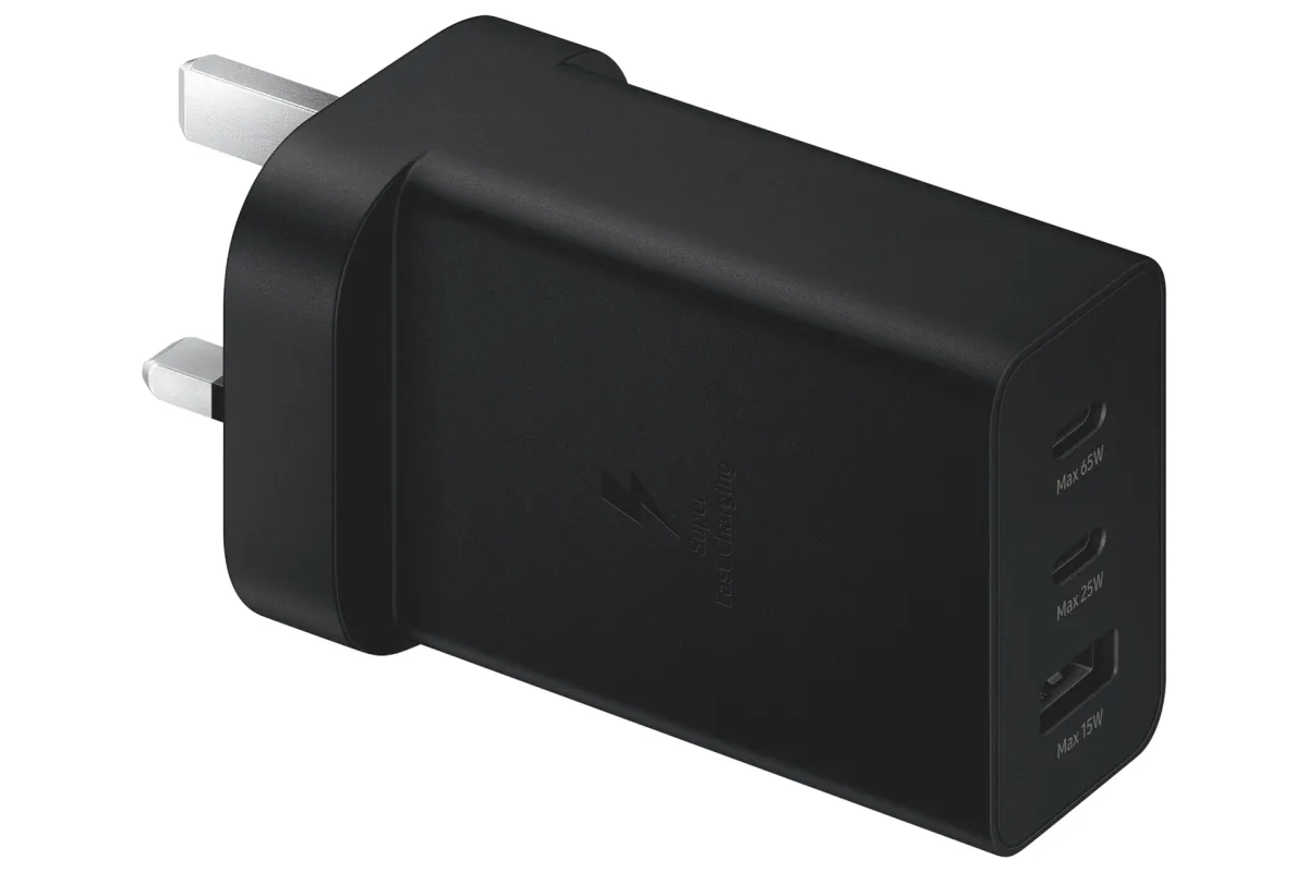 Samsung EP-T6530 - Power adapter - universal - 65 watt - 3 A - SFC 2.0, PD 3.0, AFC - 3 output connectors (2 x USB-C, USB) - black