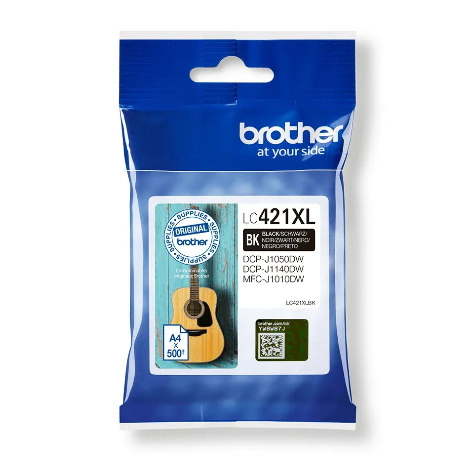 Brother LC421XLBK - High Yield - black - original - ink cartridge - for Brother DCP-J1140DW, DCP-J1800DW, MFC-J1010DW, MFC-J1012DW