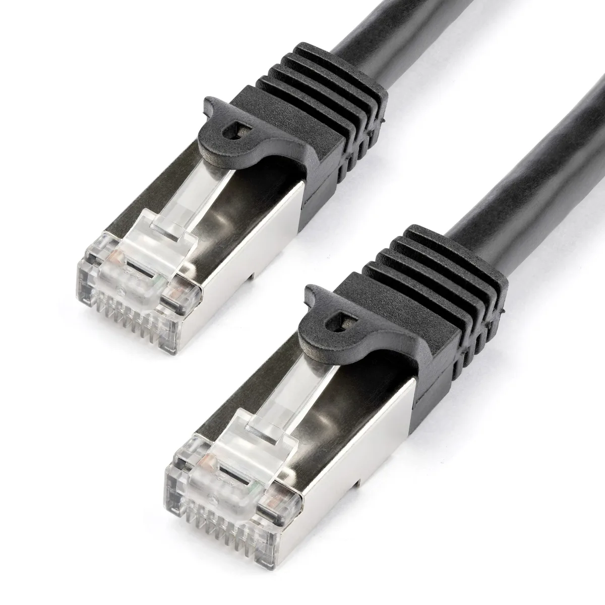 Startech 1m CAT6 Ethernet Cable, 10 Gigabit Shielded Snagless RJ45 100W PoE Patch Cord, CAT 6 10GbE SFTP Network Cable w/Strain Relief, Black, Wiring is UL Certified/TIA - Category 6 - 26AWG (N6SPAT1MBK)