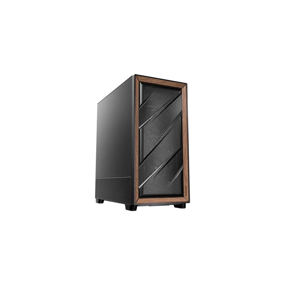 Antec FLUX SE Mid Tower Gaming Case, 1 x USB Type-C / 2 x USB 3.0, Metal Mesh with Walnu tWood Accents, 3 x Pre-Installed High-performance PWM Fans, E-ATX (=330mm), ATX, Micro-ATX, ITX Compatible