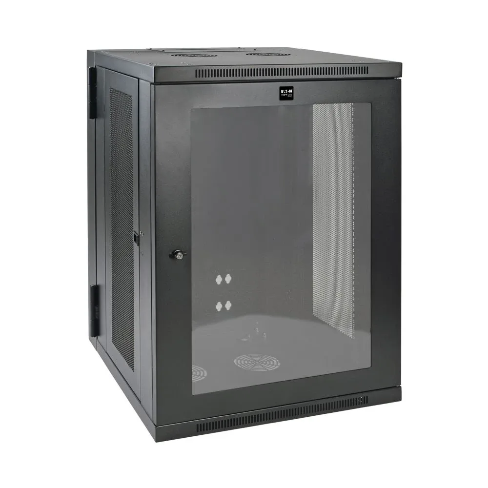 Eaton Tripp Lite Series 18U Wall Mount Rack Enclosure Server Cabinet w Hinged Acrylic Window - Rack cabinet - wall mountable - black - 18U - 19"