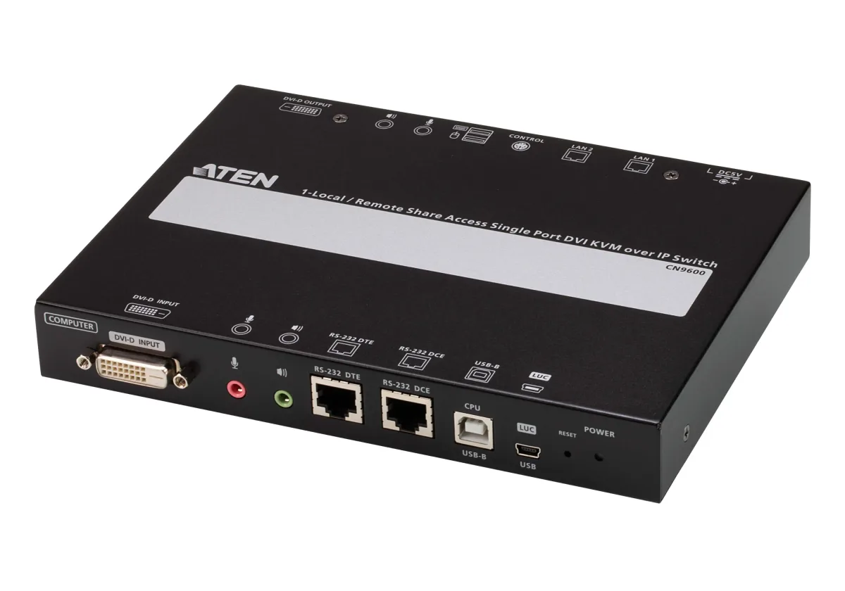 ATEN CN9600 DVI KVM over IP Switch - Remote control device - 1GbE