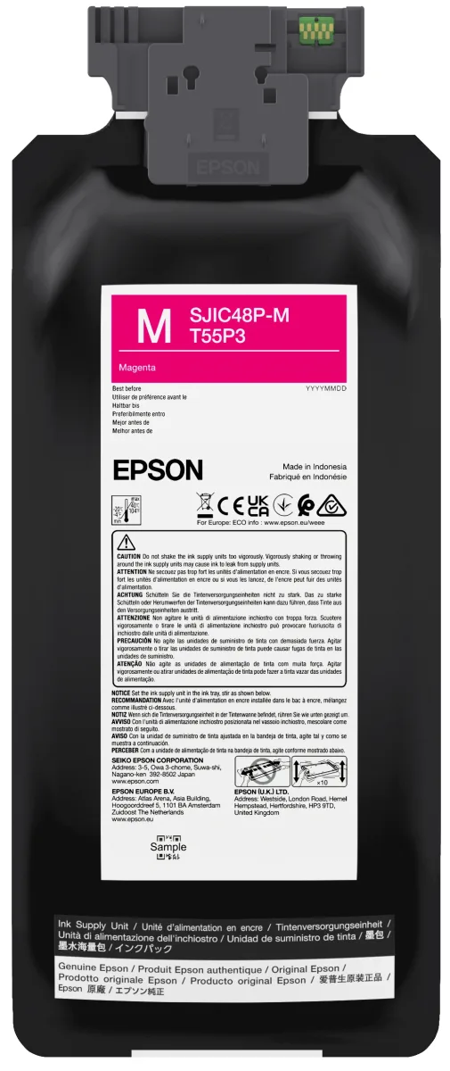 Epson T55P3 - 480 ml - magenta - original - box - ink pack - for EPL C8000E