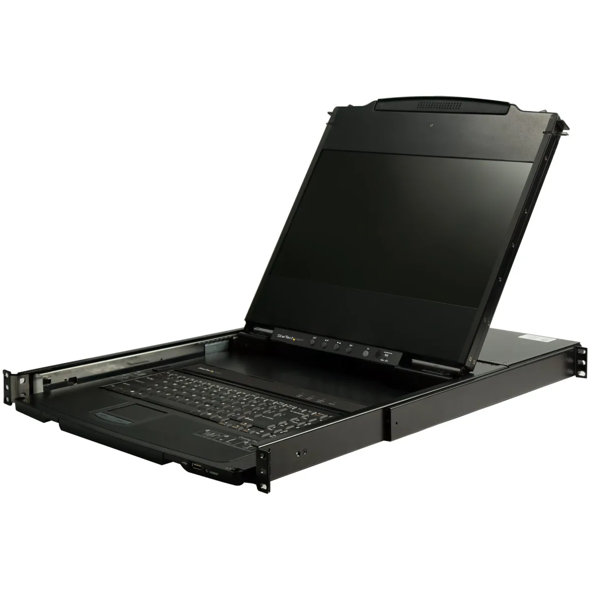 StarTech Dual Rail Rackmount KVM Console HD 1080p, Single Port DVI/VGA KVM with 17" LCD Monitor for Server Rack, Fully Featured 1U LCD KVM Drawer with Cables, USB Support, 44230 MTBF - Single Port Console (RKCOND17HD)