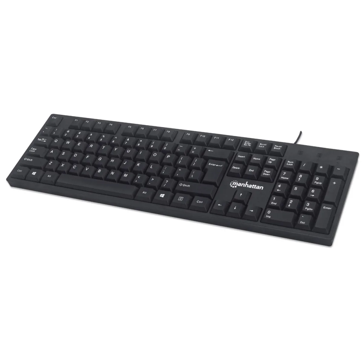 Manhattan KEYBOARD UK USB WIRED BLACK-STANDARD QWERTY FULL SIZE