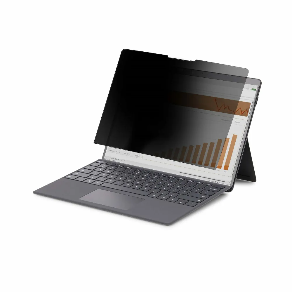 Startech 4-Way 12.4in Surface Laptop Go 1/2/3 Privacy Screen Filter, Portrait/Landscape, Touch-Enabled, +/- 30 Deg. View, Blue Light Reduction, Matte Finish - Notebook privacy filter (horizontal) - adhesive - 12.4" - black
