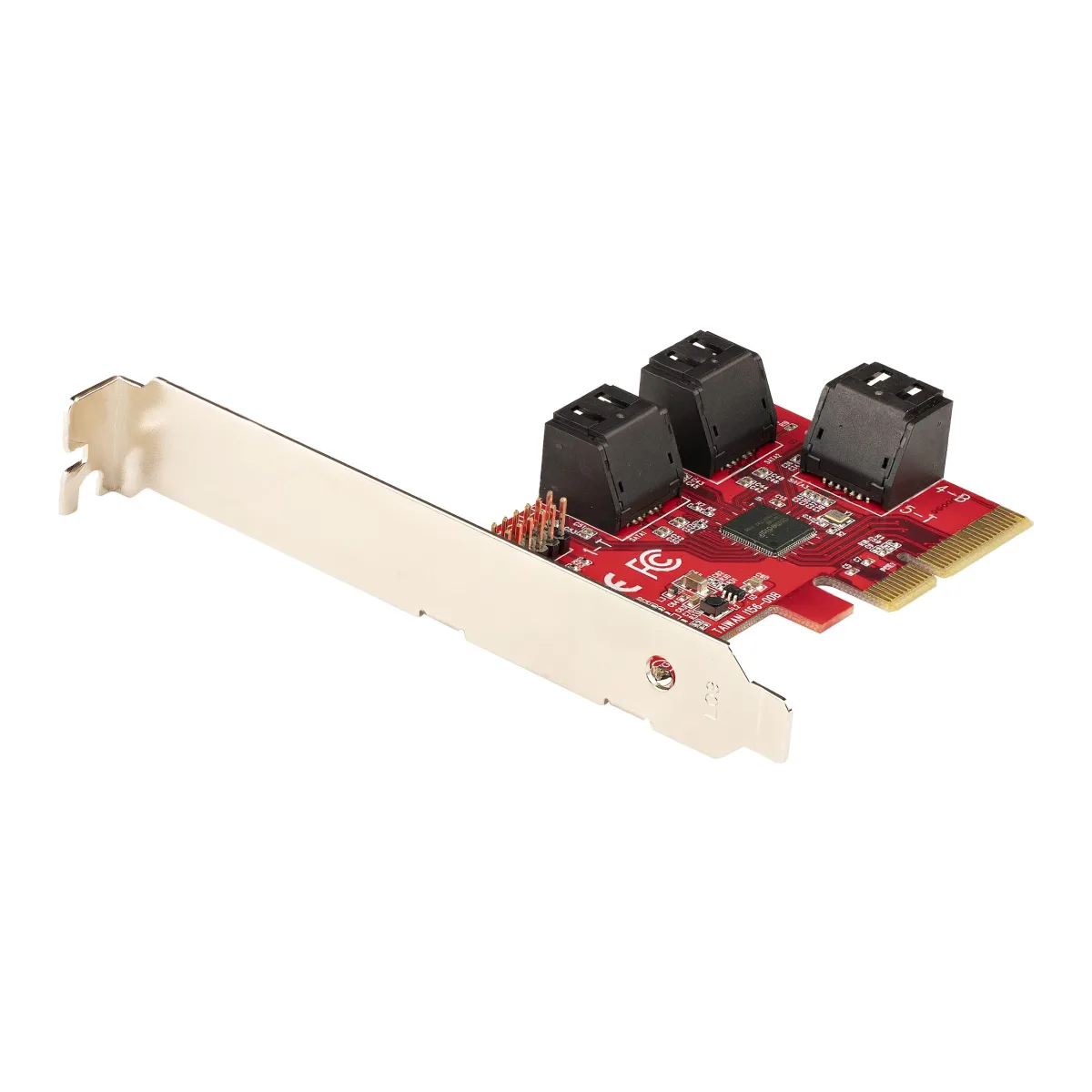 Startech SATA PCIe Card, 6 Port PCIe SATA Expansion card, 6Gbps SATA Card, Low/Full Profile, Stacked SATA Connectors, ASM1166 Non-Raid SATA Controller Card - PCI Express to SATA Converter - Storage controller - SATA 6Gb/s - low profile - PCIe 3.0 x4 - red