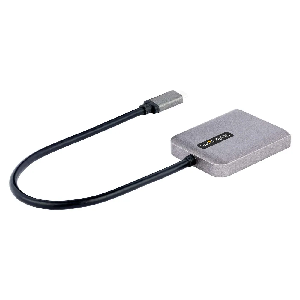 Startech 2-Port USB-C MST Hub, USB Type-C to 2x DisplayPort Multi-Monitor Adapter for Laptop, Dual-DP up to 4K 60Hz w/ DP 1.4 Alt Mode & DSC, HDR, 1ft (30cm) Cable, USB Bus-Powered - Multi-Stream Transport Hub (MST14CD122DP) - Video/audio splitter - 2 x DisplayPort - desktop