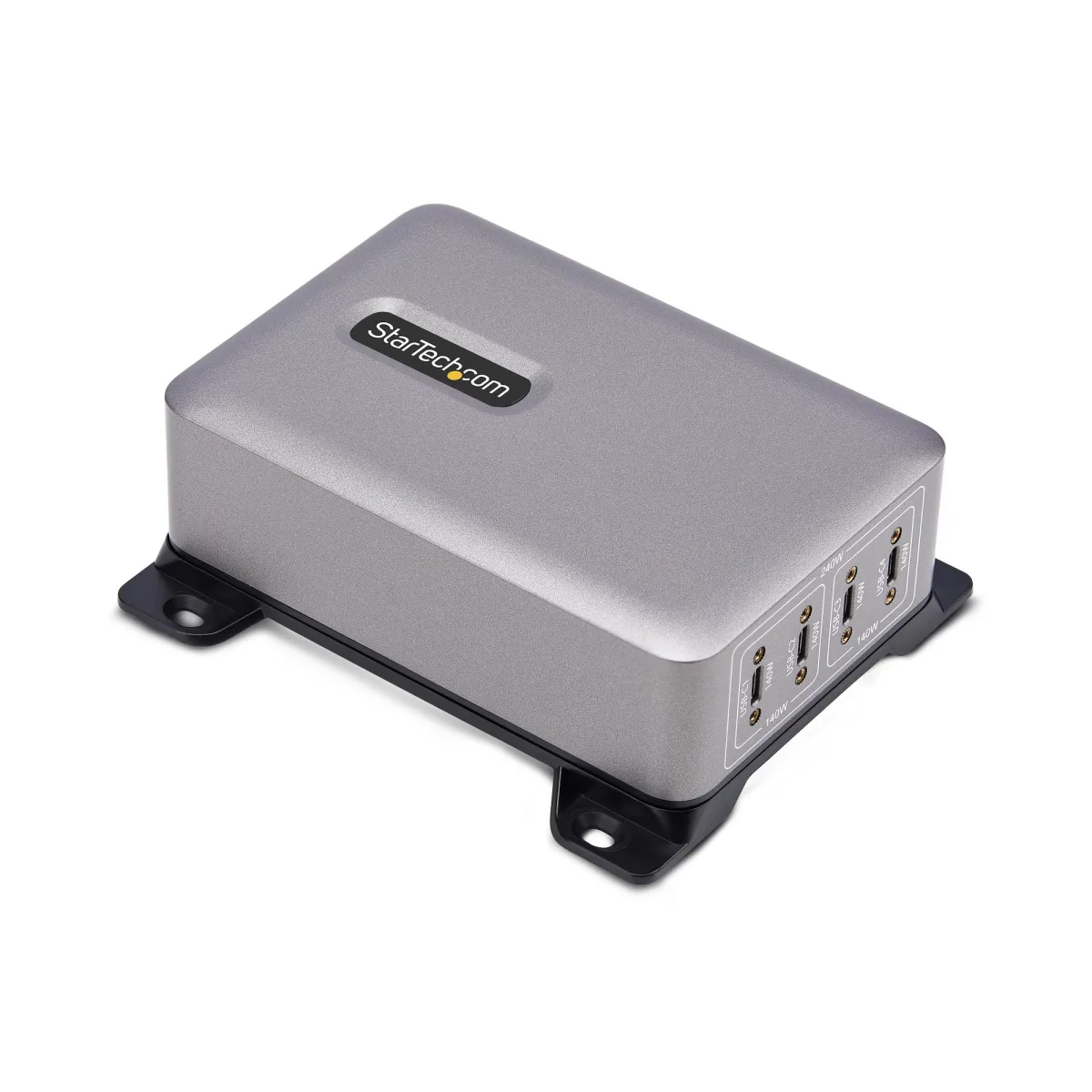 Startech 4-Port USB-C Charger, 240W Total, Single Port 140W EPR - Power adapter - with surface mount bracket - 240 watt - 5 A - Power Delivery 3.1 - 4 output connectors (USB-C)