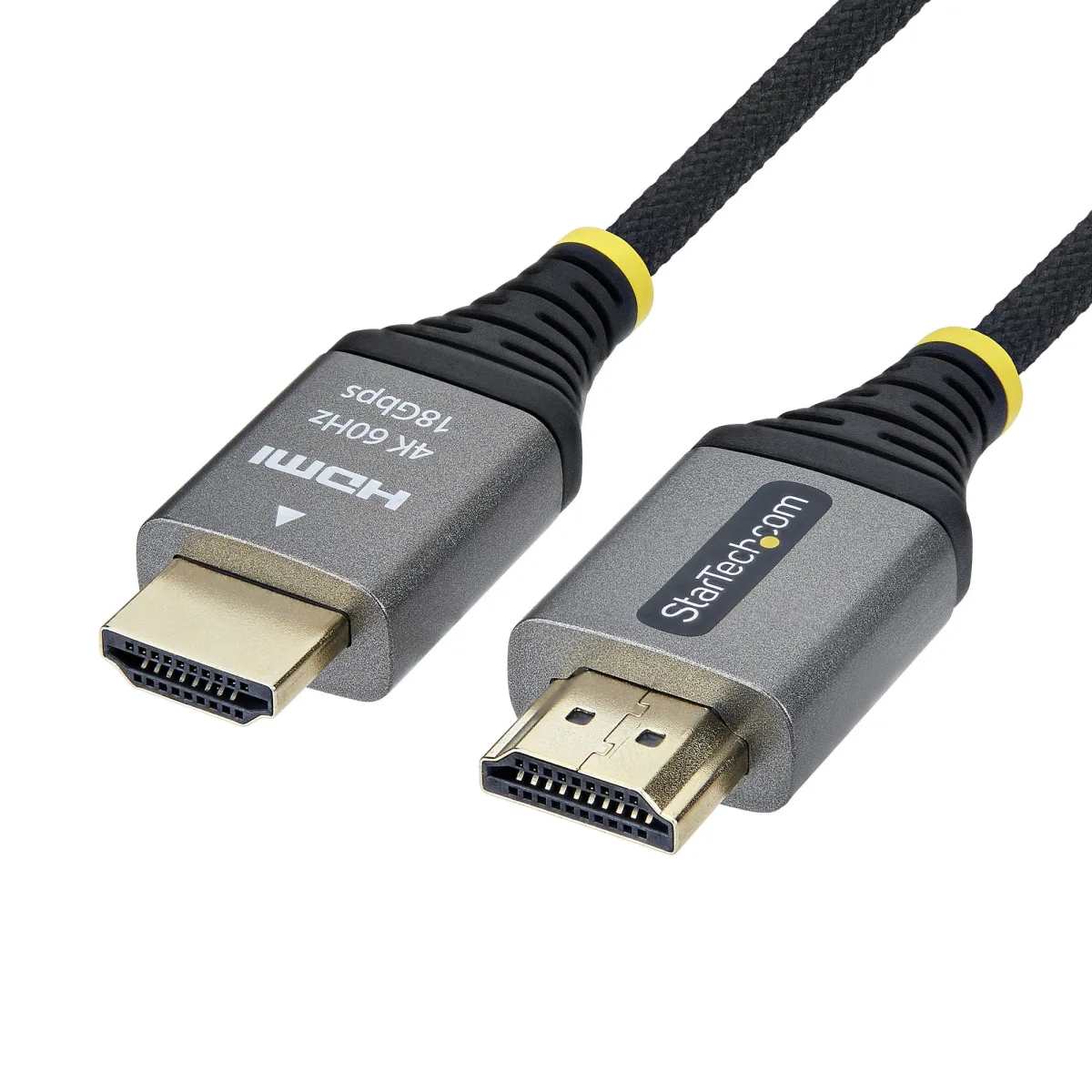 Startech - Premium High Speed - HDMI cable with Ethernet - HDMI male to HDMI male - 3 m - shielded - black & silver - 1440p (UWQHD) support 144Hz, 4K60Hz support, Audio Return Channel (ARC), braided, HDR10 support, ultra flexible, up to 18 Gbps data transfer rate, high-flex, passive