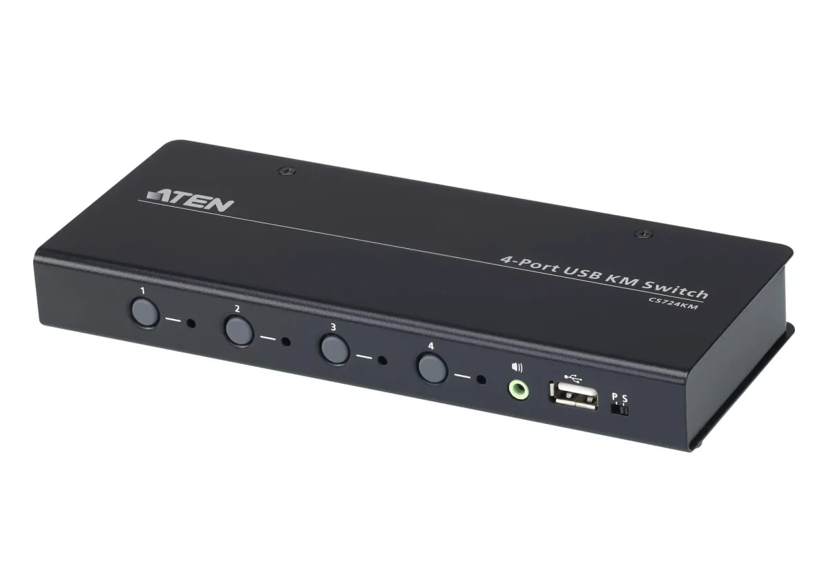 ATEN CS724KM USB Boundless KM Switch - Keyboard/mouse/USB/audio switch - 4 x keyboard/mouse/USB/audio - 1 local user - desktop