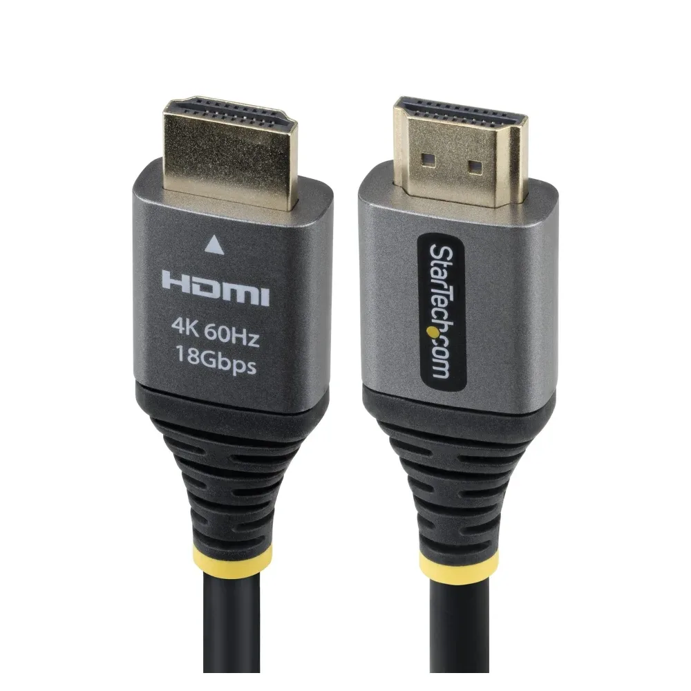 Startech - Premium High Speed - HDMI cable - HDMI male to HDMI male - 1.5 m - shielded - black & silver - 4K60Hz support, 1440p (UWQHD) support 144Hz, 1080p support 240Hz, passive