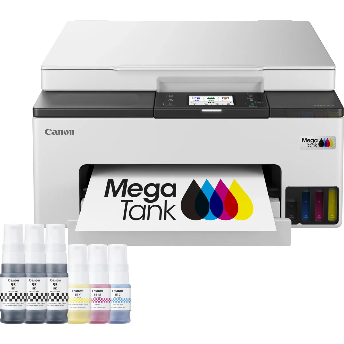 Canon MAXIFY GX1050 - Multifunction printer - colour - ink-jet - refillable - Legal (216 x 356 mm)/A4 (210 x 297 mm) (original) - A4/Legal (media) - up to 15 ipm (printing) - 250 sheets - USB 2.0, Wi-Fi(ac), LAN