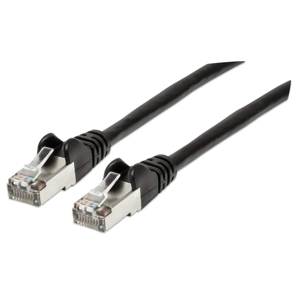 Intellinet 318754 Network Cable CAT6A Coppr 0.5M- Black S/Ftp Snagless/Booted