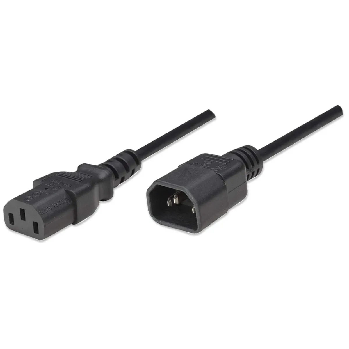 Manhattan 301152 Power Cable/Cord Monitor/CPU- C14/C13 M/F Kettle Lead 1.8M Black