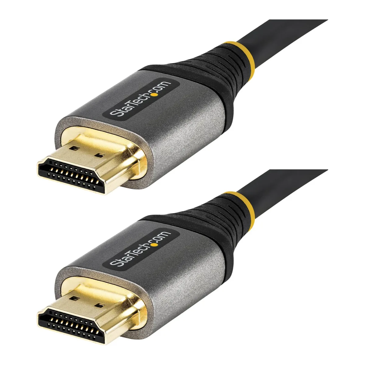 Startech 16ft (5m) HDMI 2.1 Cable, Certified Ultra High Speed HDMI Cable 48Gbps, 8K 60Hz/4K 120Hz HDR10+ eARC, Ultra HD 8K HDMI Cable/Cord w/TPE Jacket, For UHD Monitor/TV/Display - Dolby Vision/Atmos, DTS-HD (HDMM21V5M) - Ultra High Speed - HDMI cable with Ethernet - HDMI male to HDMI male - 5 m - shielded - grey, black - passive, 4K120Hz support, 8K60Hz (7680 x 4320) support - for P/N: 4PORT-8K-HDMI-SWITCH