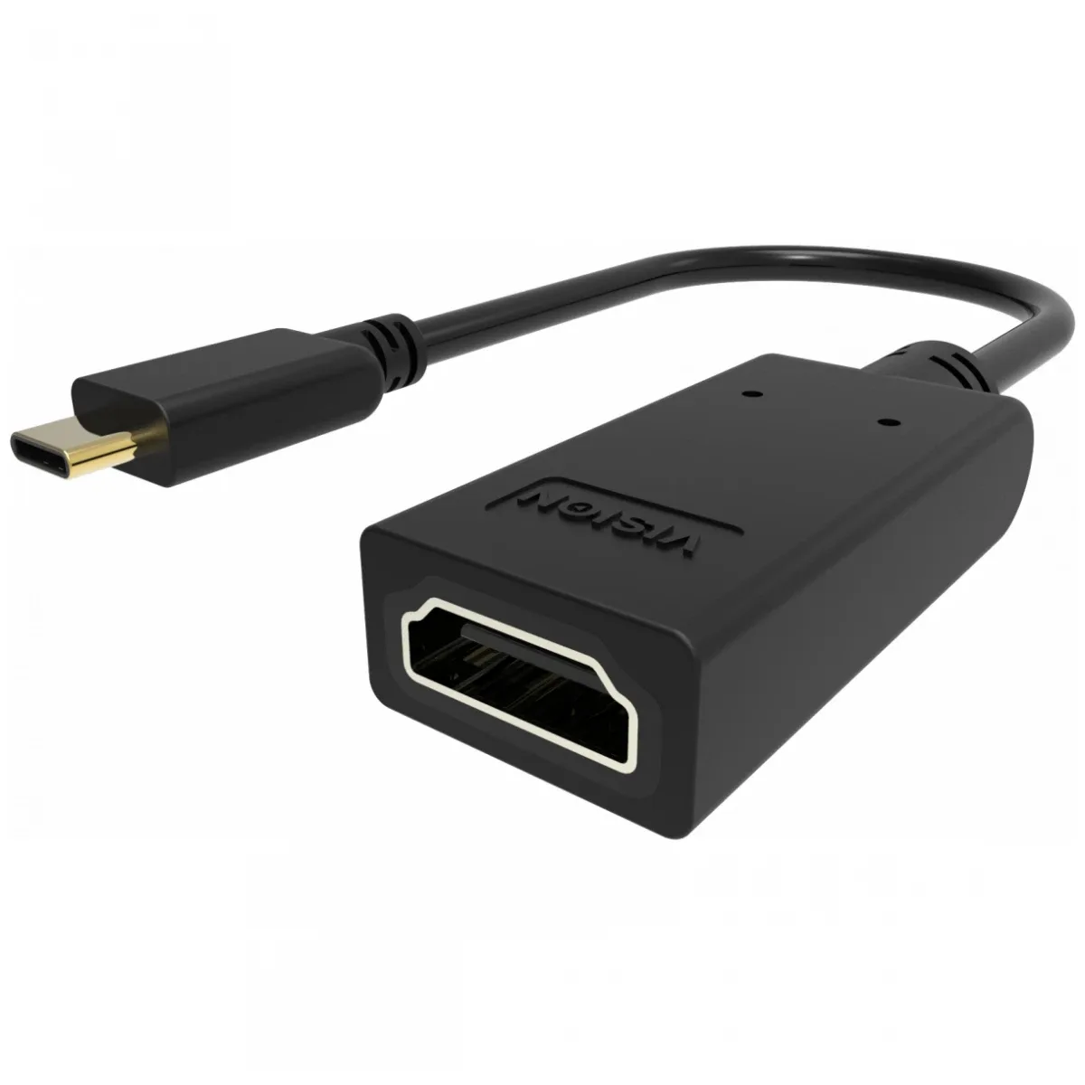 USB C to HDMI adaptor -plugs into USB C and has full-sized HDMI socket - maximum resolution 4k 60 hz - USB C 3.2 (m) to HDMI (f) - driver built into adaptor - black