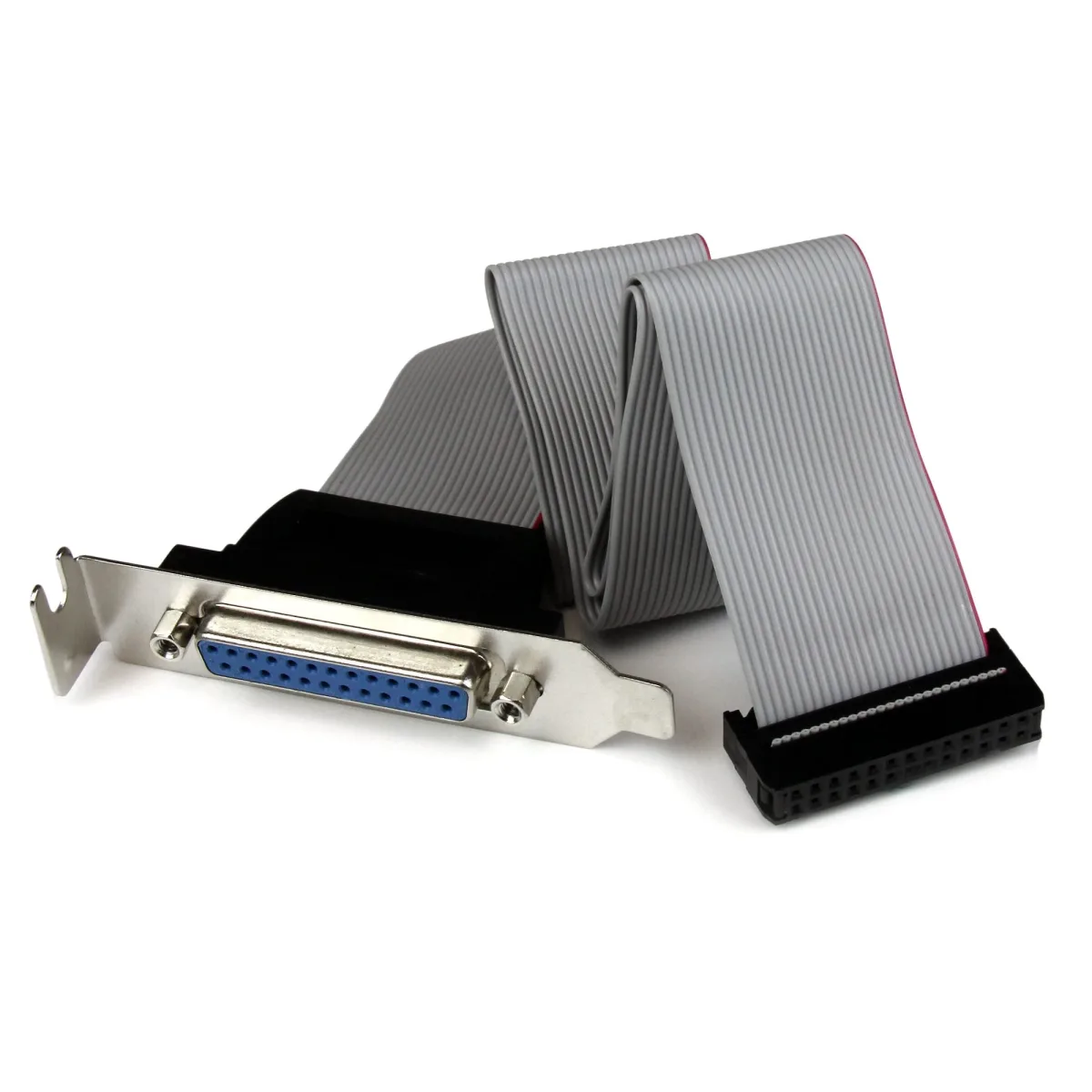 StarTech Low Profile 16in Parallel Port Header Cable Adapter w/ Bracket - DB25 to IDC26 Parallel Port Bracket DB-25 (F) to IDC 26 (F) (PLATE25F16LP)