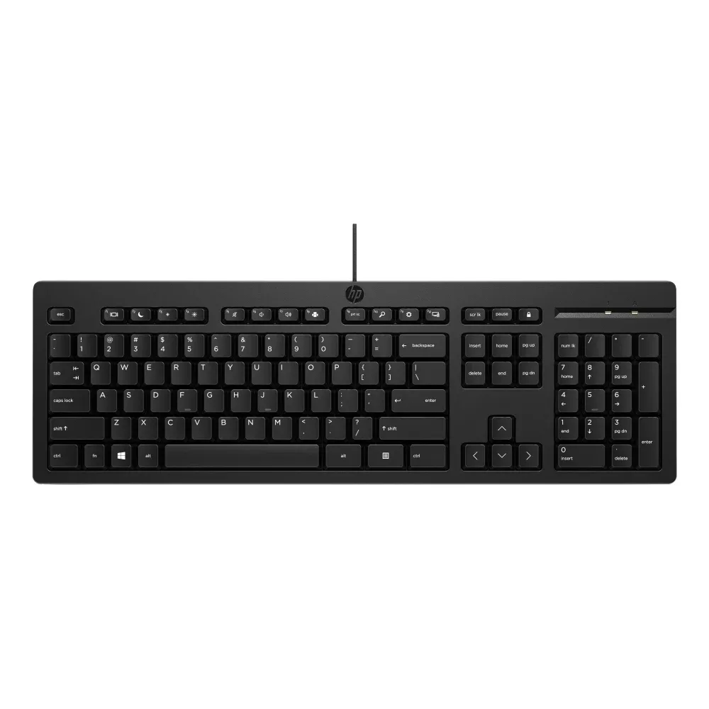 HP 125 G2 - Keyboard - 100% - full size - USB - UK - black