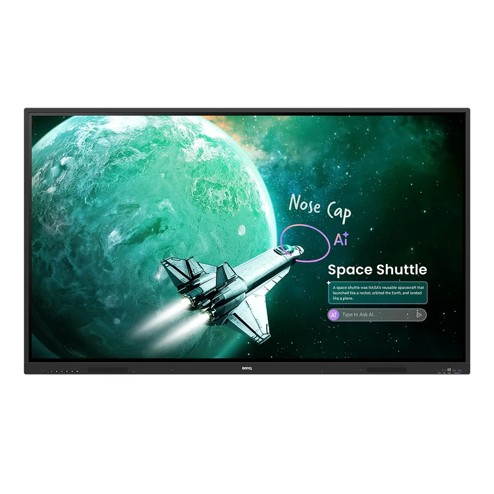 BenQ Board Essential RE7505A - 75" Diagonal Class RE05A Series LED-backlit LCD display - education / business - with built-in interactive whiteboard, touchscreen (multi touch) - Android - 4K UHD (2160p) 3840 x 2160