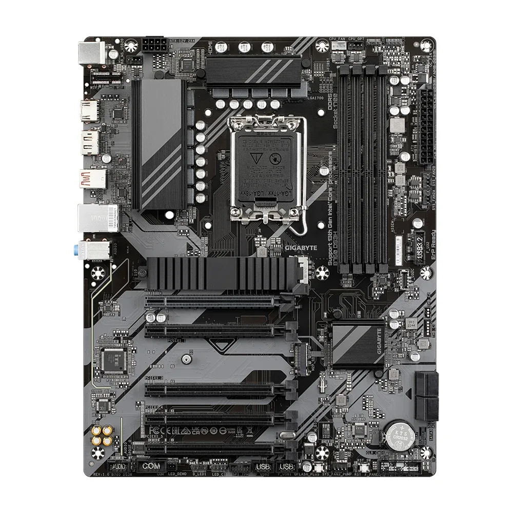 Gigabyte B760 DS3H WIFI6E GEN5 Intel 1700 Socket Motherboard, ATX, 4x DDR5 Slots, 2x M.2 Sockets, GbE LAN, Wi-Fi 6E, 1x DisplayPort / 1x HDMI Port
