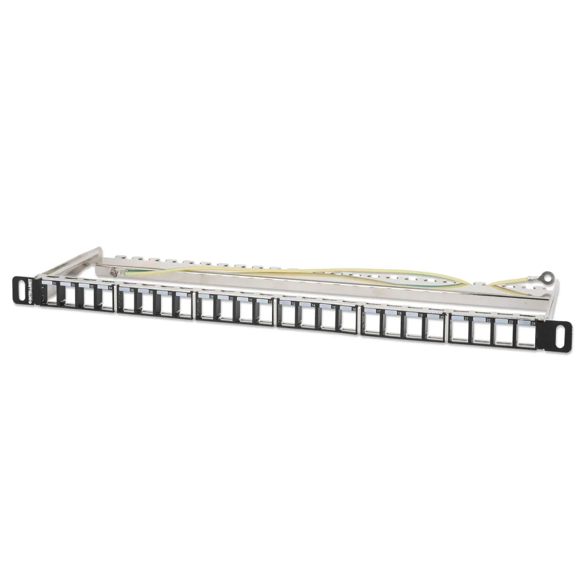 Intellinet 721011 Blank Patch Panel 24-PORT- 0.5U Black