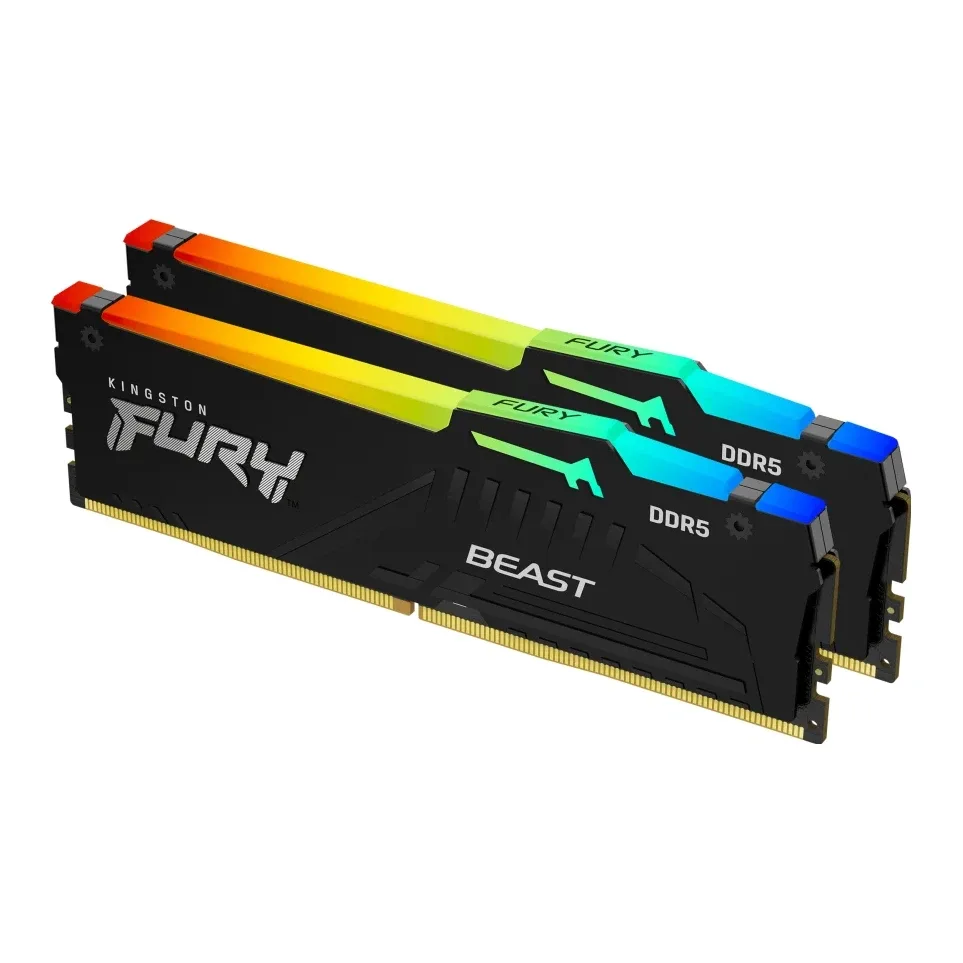 Kingston FURY Beast RGB - DDR5 - kit - 32 GB: 2 x 16 GB - DIMM 288-pin - 5600 MT/s / PC5-44800 - CL36 - 1.25 V - unbuffered - on-die ECC