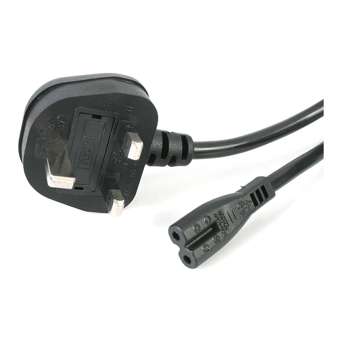 StarTech 3ft (1m) UK Laptop Power Cable, BS 1363 to C7, 2.5A 250V, 18AWG, Black, AC Notebook/Laptop Replacement Cord, Printer Cable, UK Laptop Charger Cord, BS 1363 to IEC60320 C7 - Power Brick Cord - Power cable - power IEC 60320 C7 to BS 1363 (M) - AC 250 V - 1 m - black - United Kingdom