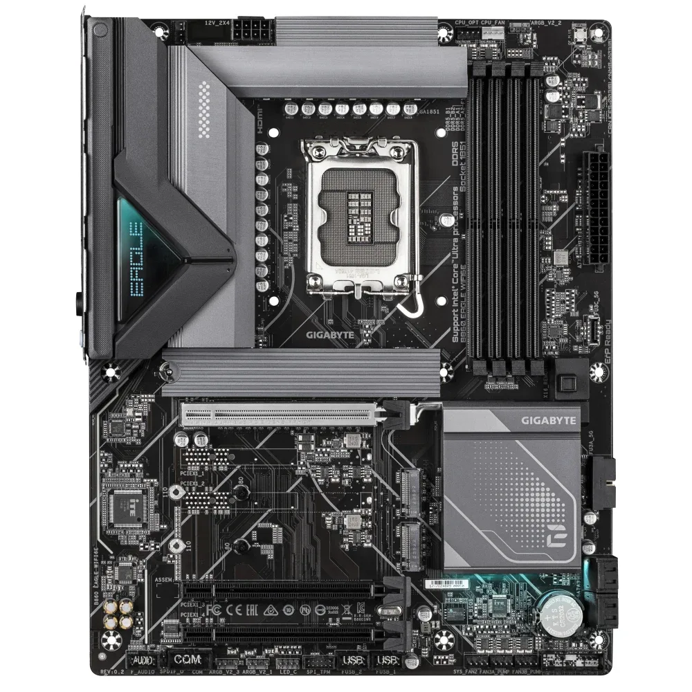 Gigabyte B860 EAGLE WIFI6E Intel 1851 Socket Motherboard, ATX, 4x DDR5 Slots, 3x M.2 Sockets, Fitted I/O Shield, 2.5GbE LAN, Wi-Fi 6E, 1x DisplayPort / 1x HDMI Port