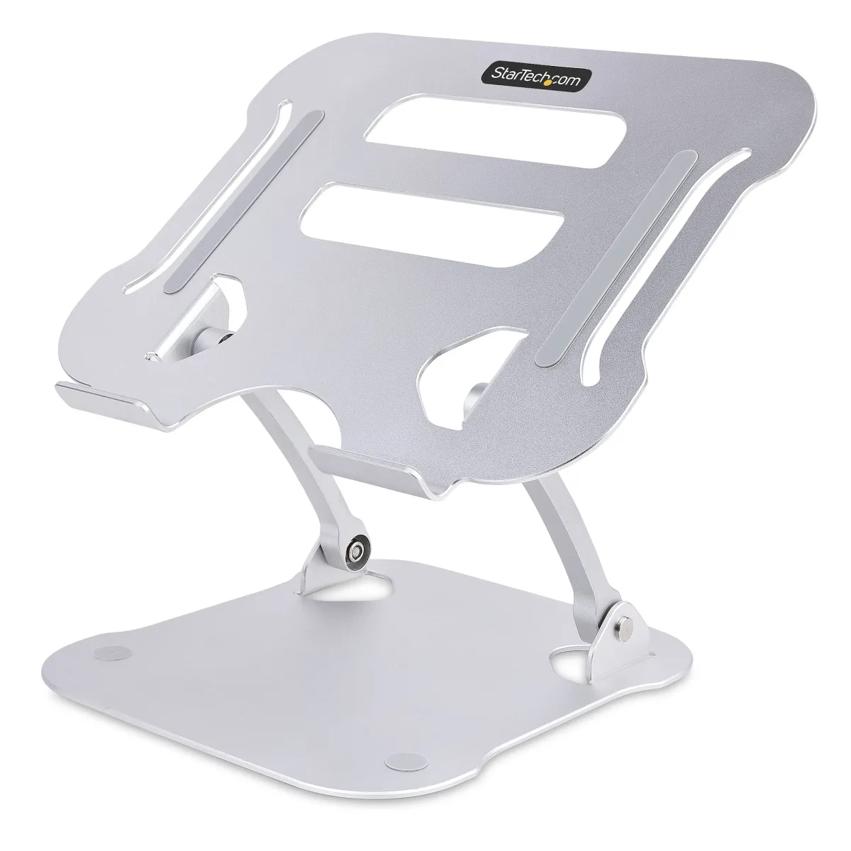 Startech Laptop Stand for Desk, Ergonomic Laptop Stand Adjustable Height, Aluminum, Portable, Supports up to 22lb (10kg), Foldable Laptop Holder for Desk - Angled Notebook Computer Riser/Lift (ADJ-LAPTOP-RISER) - Notebook stand - desk mountable - silver - for P/N: PRIVSCNLT15, PRIVSCNMAC13, PRIVSCNMAC15