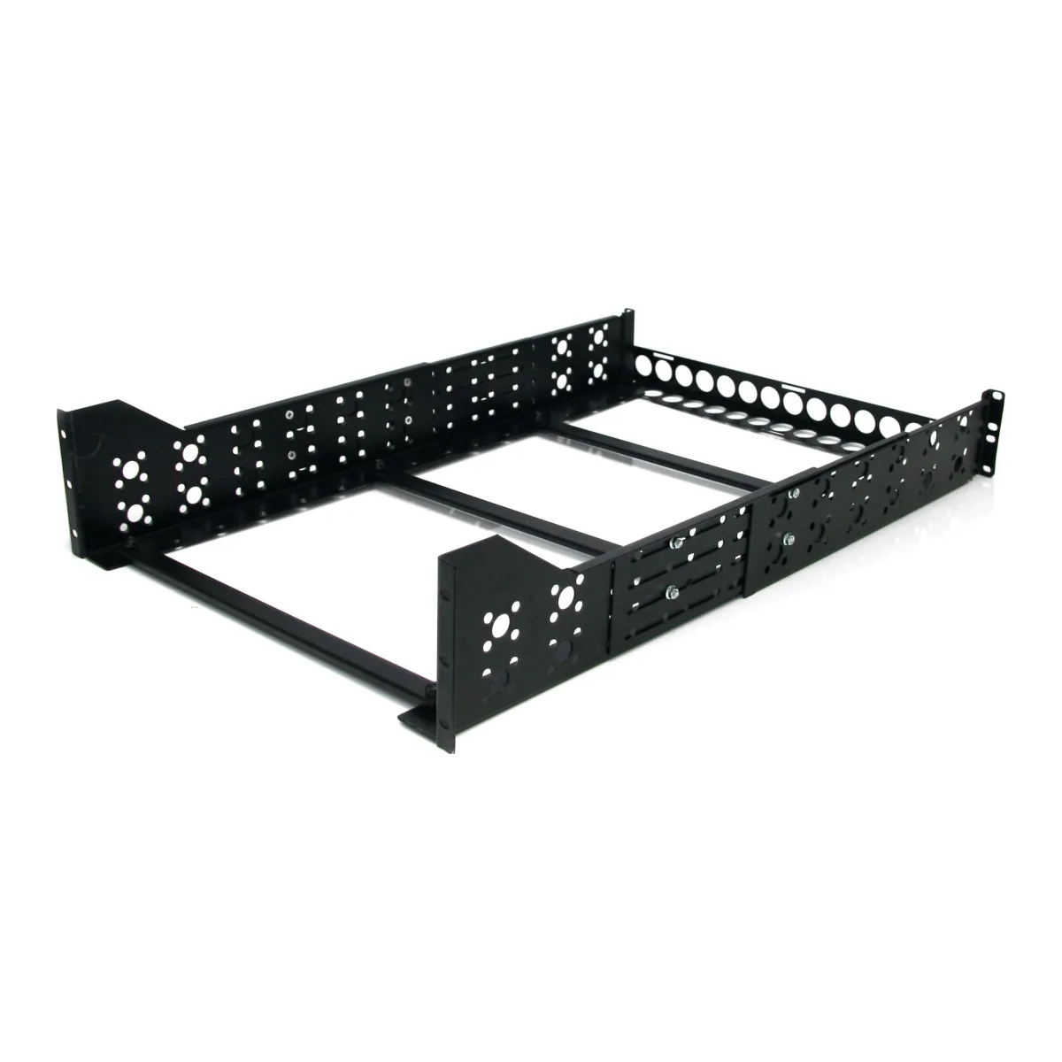 Startech 3U Universal Server Rack Rails - TAA Compliant Fixed Mounting Rails - 19" Adjustable Depth Rack Mount Rails (UNIRAILS3U) - Rack rail - black - 3U - 19" - for P/N: RK1233BKM, RK2433BKM, RK2537BKM, RK3236BKF, RK4236BKB, RK4242BK24, RK4242BK30