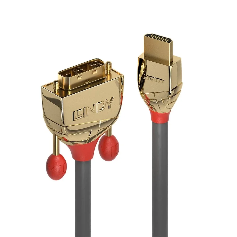 Lindy 36197 5M HDMI to DVI Cable Gold Line