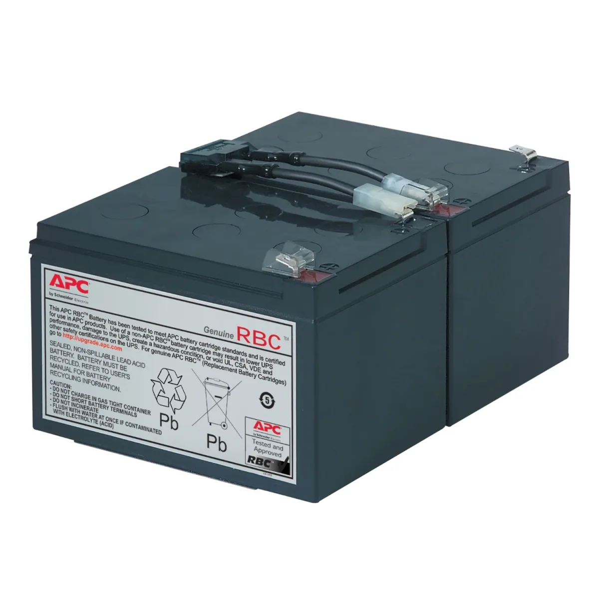 APC Replacement Battery Cartridge #6 - UPS battery - 1 x battery - Lead Acid - black - for P/N: SMC1500IC, SMT1000CUS, SMT1000I-AR, SMT1000IC, SUA1000I-IN, SUA1000J3W, SUA1500J3W