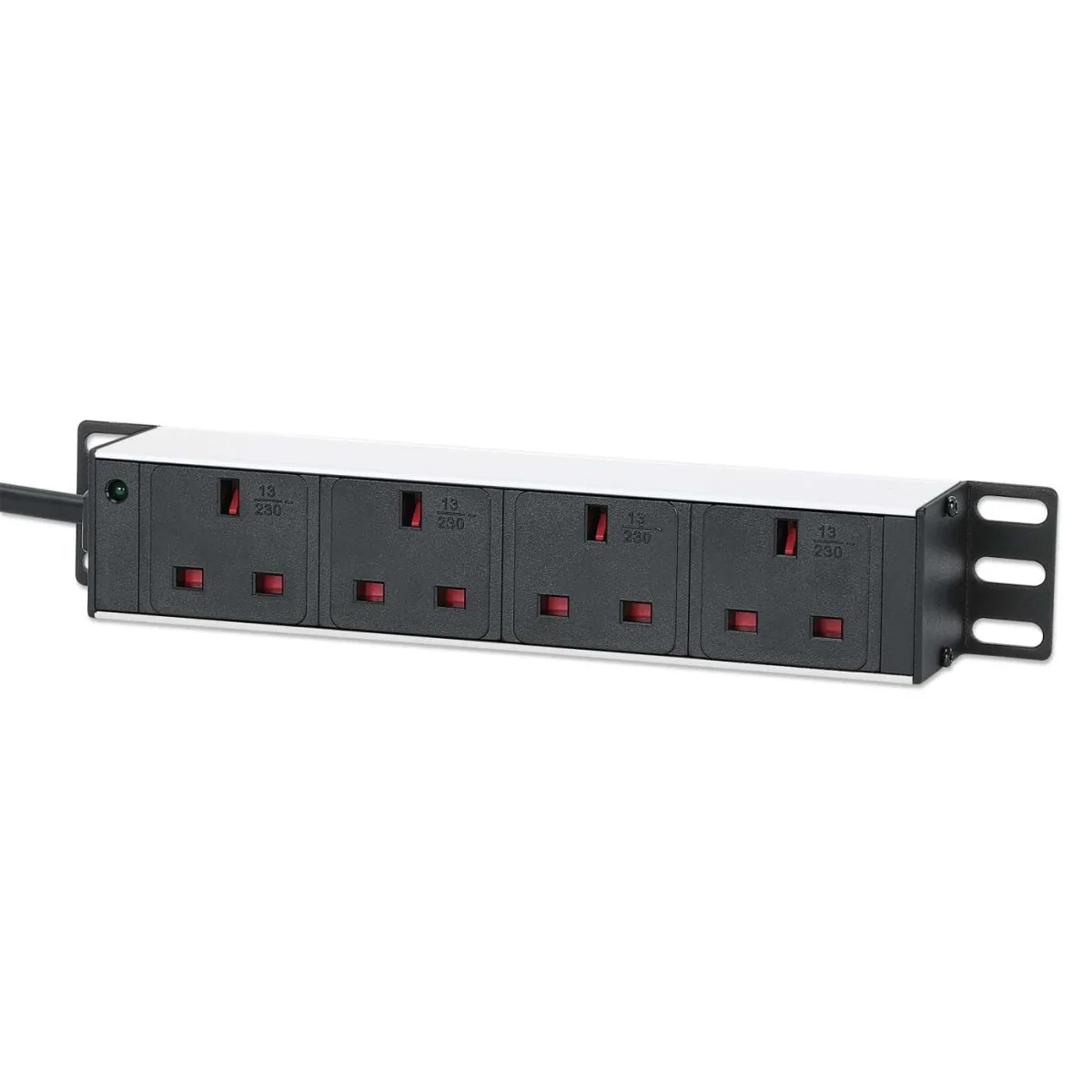 Intellinet 715621 10" PDU 1U 4-WAY UK AC Plugs- Plugs-indicator Light