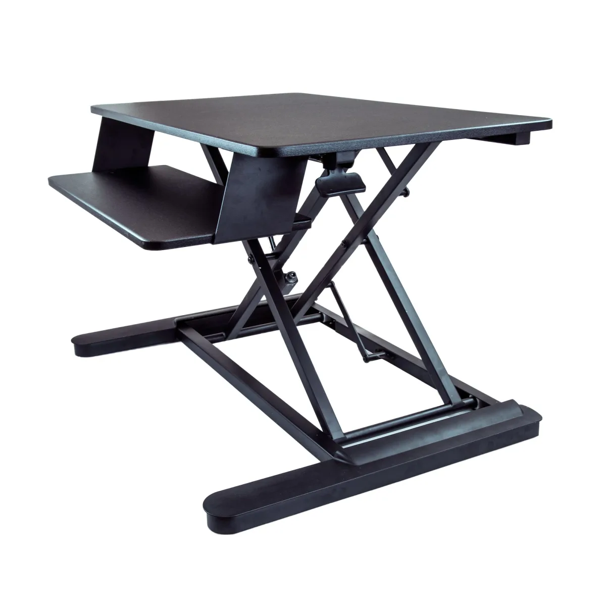 Startech Sit Stand Desk Converter with Keyboard Tray, Large 35" x 21" Surface, Height Adjustable Ergonomic Desktop/Tabletop Standing Workstation Desk, Holds 2 Monitors, Pre-Assembled - Ergonomic Standing Desk (ARMSTSLG) - Standing desk converter - rectangular - black - black base - for P/N: ARMBARDUO, ARMBARDUOV, ARMBARTRIO2, ARMDUAL, ARMDUAL30, ARMDUALV